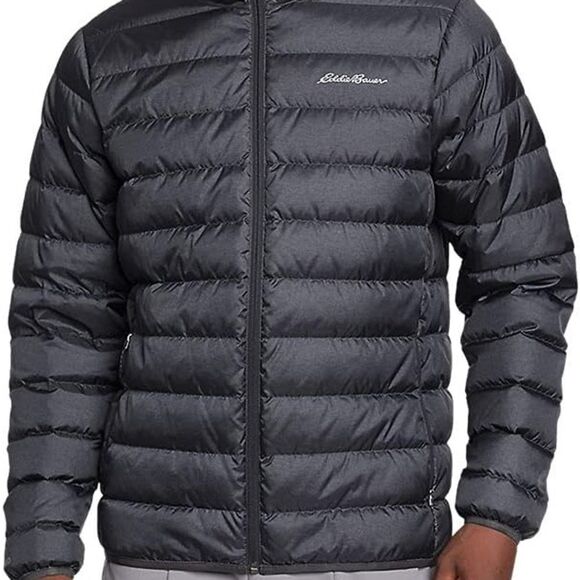 Eddie Bauer Men's CirrusLite Hooded Down Jacket Dark Smoke size‎ large nwt - Picture 6 of 11